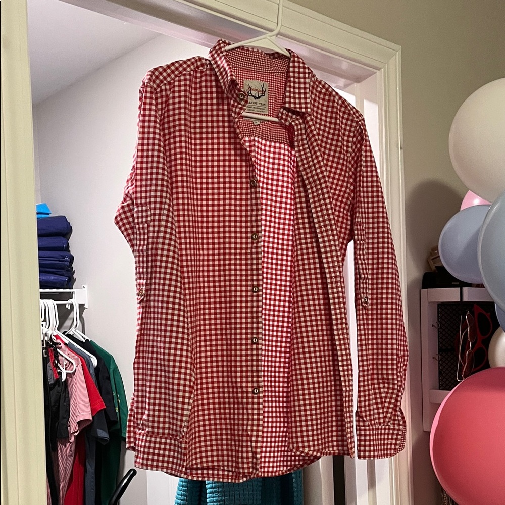 Red Checkered Men's Polo Shirt